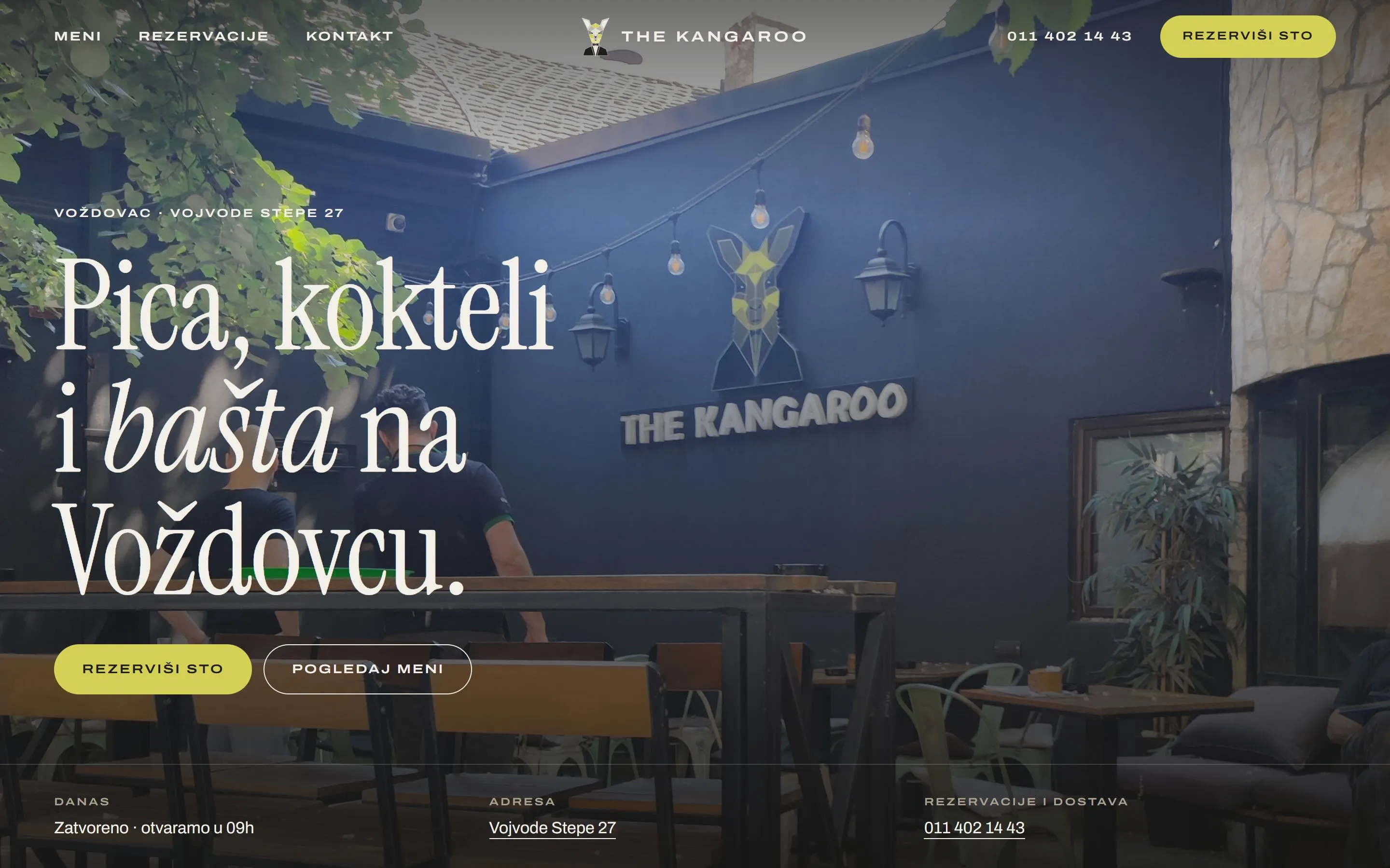 The Kangaroo website in progress, desktop