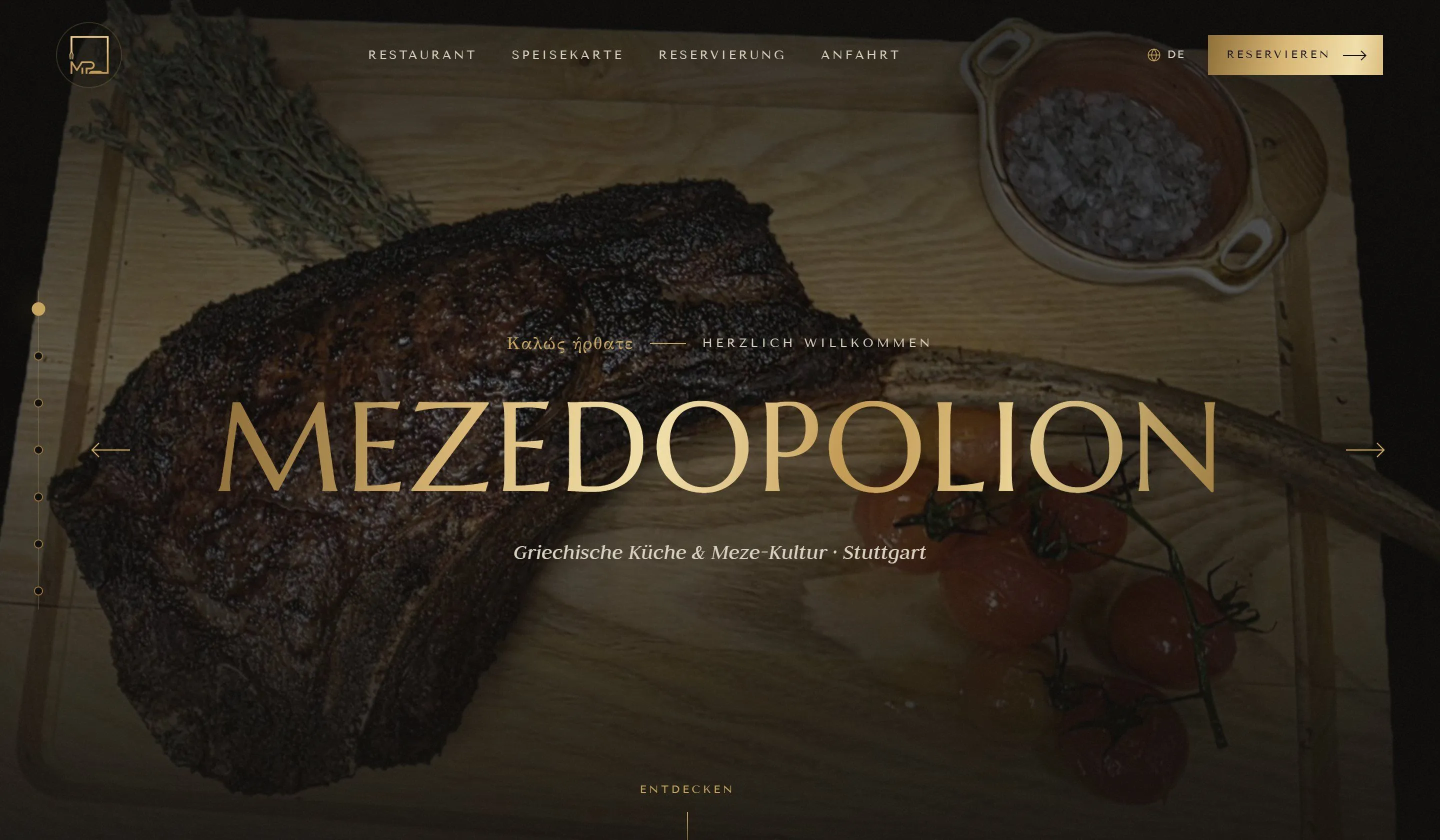 Mezedopolion website in progress, desktop